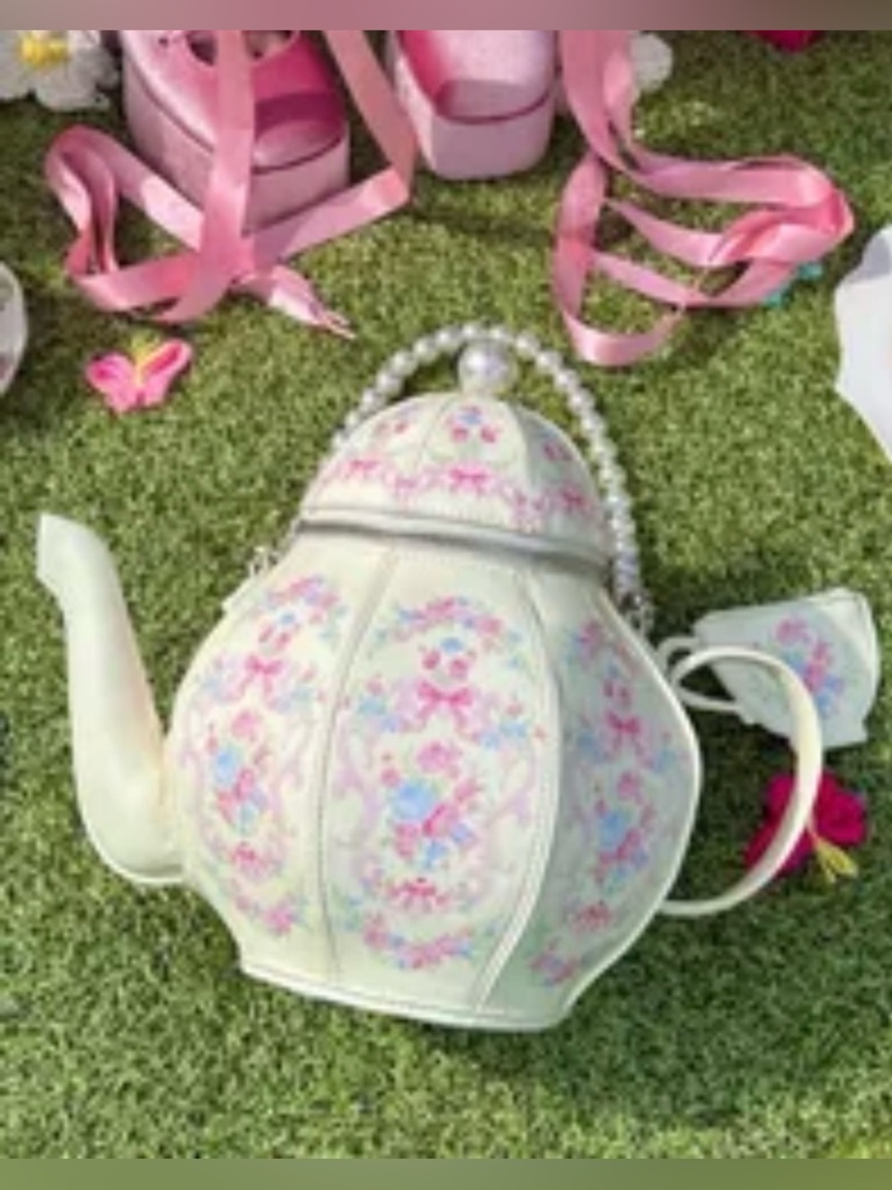 NWT Dolls Kill Sugar Thrillz Tea Pot Society Pleather Purse - Picture 6 of 10